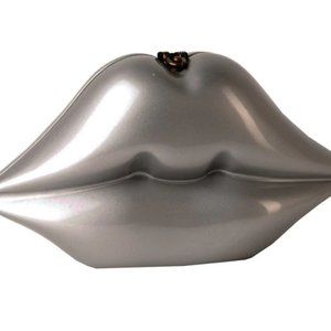 Silver Lips Handmade Acacia Wood Clutch